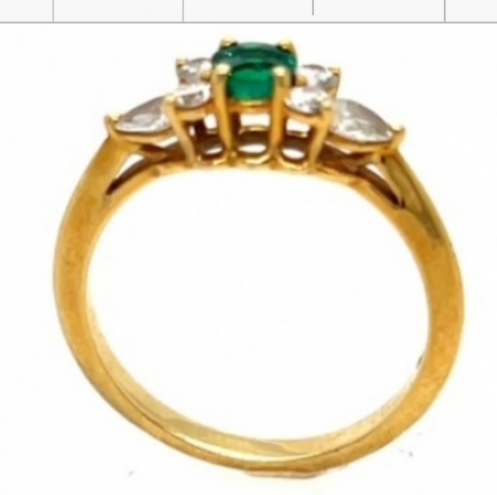 SOLD ON MEMO 18K Tiffany&Co. Stunning Emerald Diamond Exquisite Engagement Ring - Picture 4 of 7